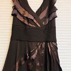 Tadashi Shoji Black and Brown Asymmetrical Dress